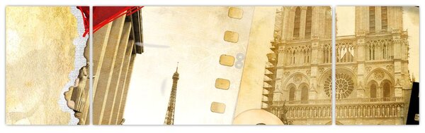 Obraz - Wspomnienia z Paryża (170x50 cm)