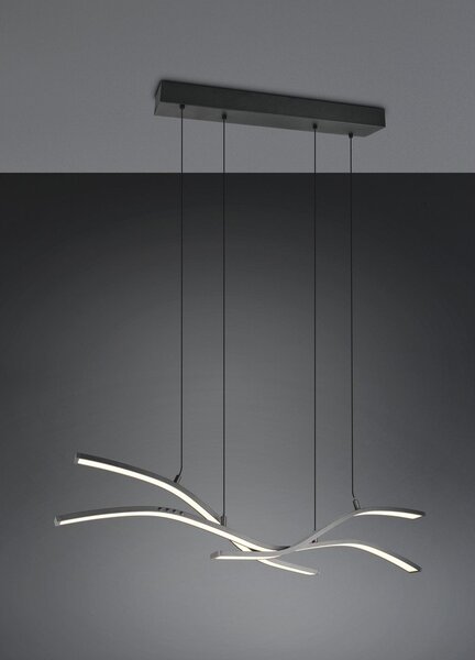 Metalowa lampa wisząca LED ze zdalnym sterowaniem/ze ściemniaczem w kolorze matowej czerni Spider – Trio Select