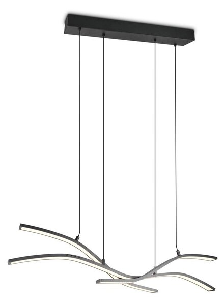 Metalowa lampa wisząca LED ze zdalnym sterowaniem/ze ściemniaczem w kolorze matowej czerni Spider – Trio Select