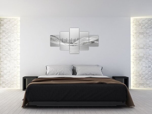 Obraz - Srebrny krajobraz (125x70 cm)