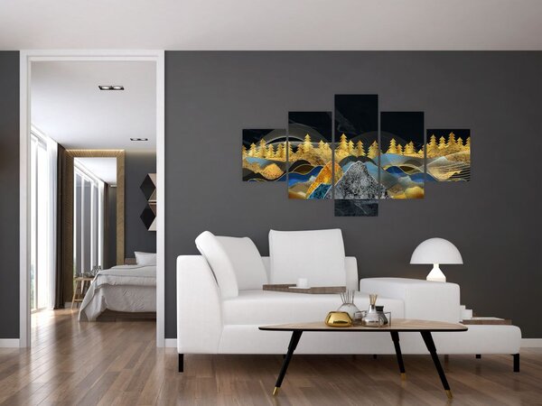 Obraz - Złote Góry (125x70 cm)