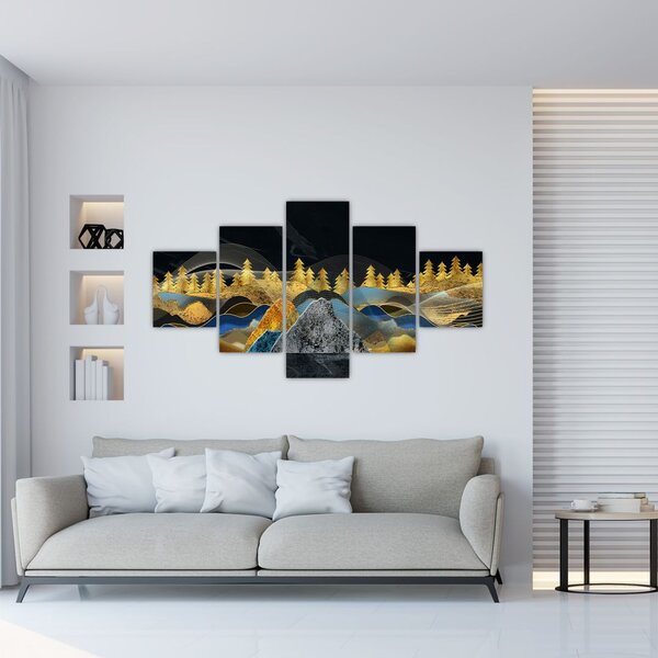 Obraz - Złote Góry (125x70 cm)