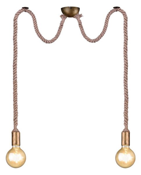 Lampa wisząca w kolorze mosiądzu ø 12 cm Rope – Trio