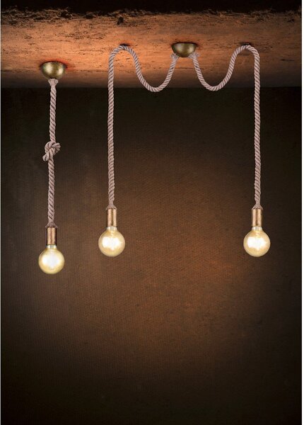 Lampa wisząca w kolorze mosiądzu ø 12 cm Rope – Trio