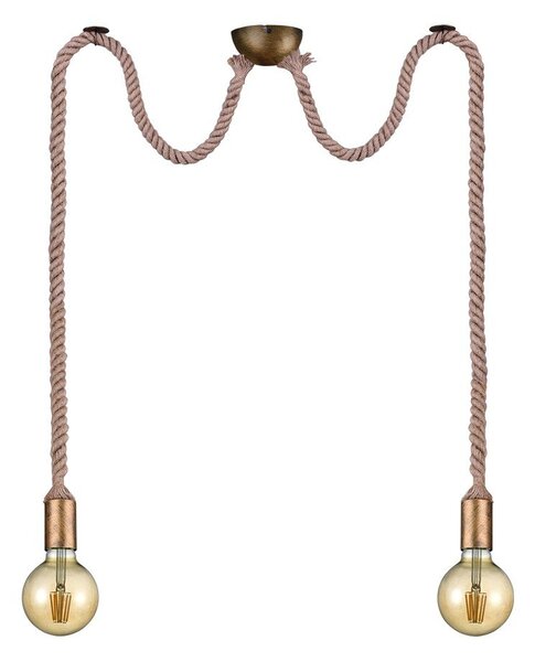Lampa wisząca w kolorze mosiądzu ø 12 cm Rope – Trio