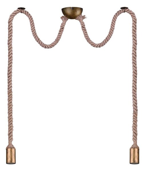 Lampa wisząca w kolorze mosiądzu ø 12 cm Rope – Trio
