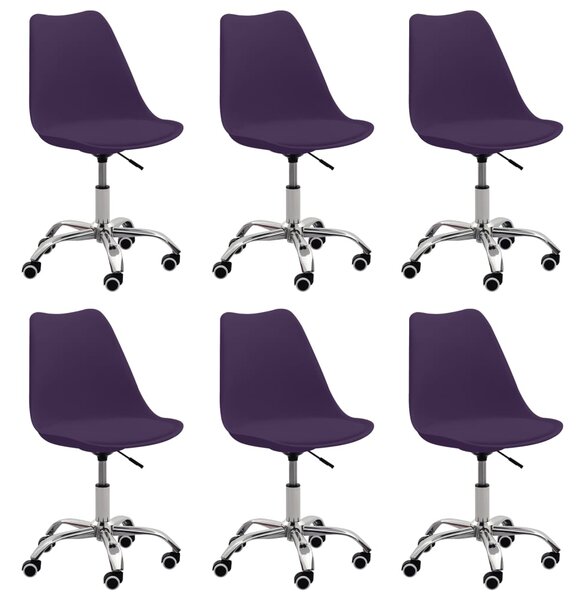 Krzesła stołowe, 6 szt., fioletowe, sztuczna skóra