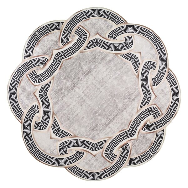 Szaro-beżowy okrągły dywan ø 160 cm – Vitaus