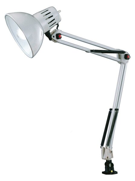 Biała lampa stołowa z elastyczną konstrukcją/z klipsem (wysokość 73,5 cm) Tajo – Trio