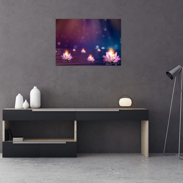 Obraz - Magiczne lilie wodne (70x50 cm)