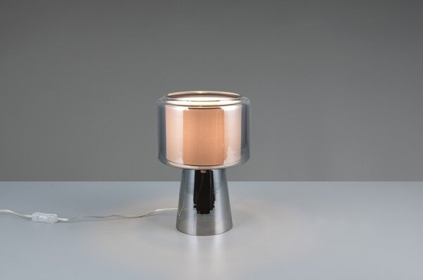 Szara lampa stołowa (wysokość 29 cm) Rocka – Trio