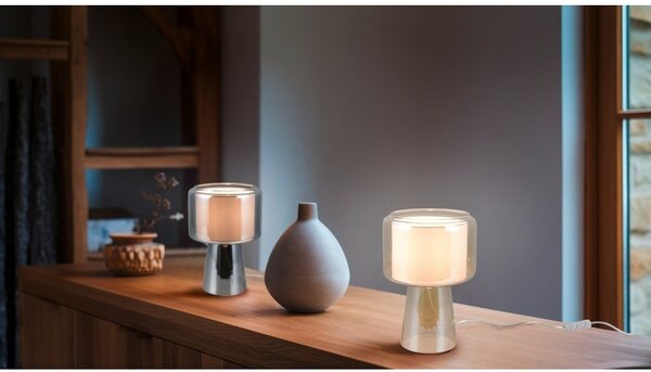 Szara lampa stołowa (wysokość 29 cm) Rocka – Trio