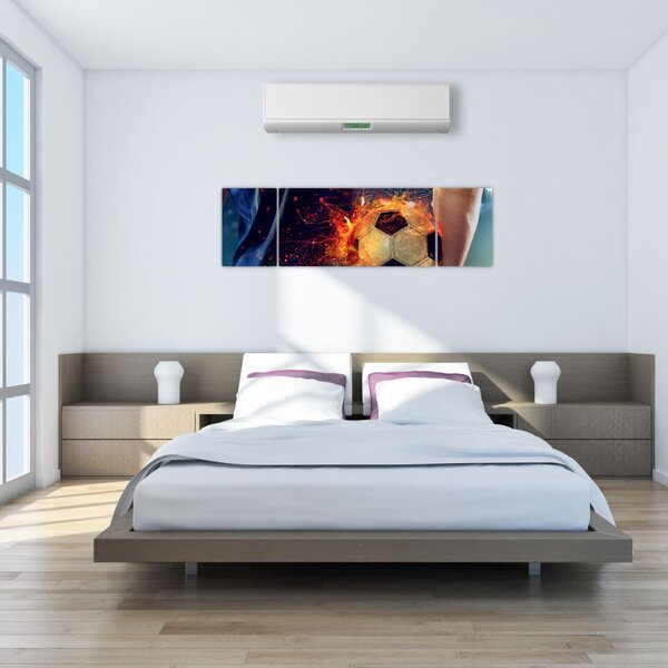Obraz - Piłka w ogniu (170x50 cm)