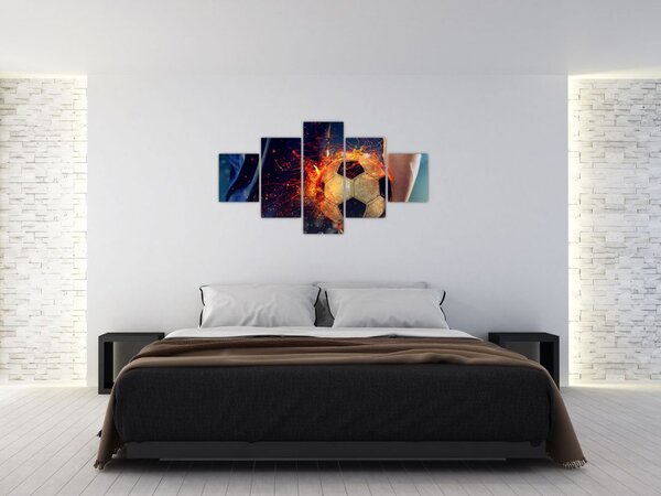 Obraz - Piłka w ogniu (125x70 cm)