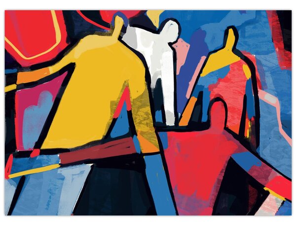 Obraz - Abstrakcja mężczyzn (70x50 cm)