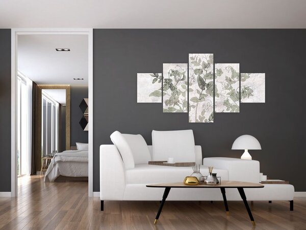 Obraz - Rośliny w gipsie (125x70 cm)