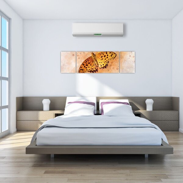 Obraz - Pomarańczowy motyl, akwarela (170x50 cm)