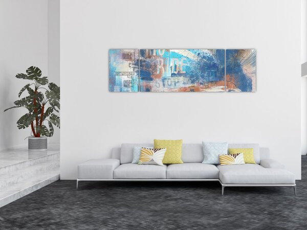 Obraz - Urodzony, by jeździć, niebieskie odcienie (170x50 cm)