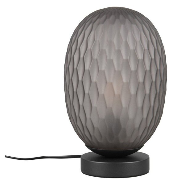 Lampa stołowa w kolorze matowej czerni ze szklanym kloszem (wysokość 28,5 cm) Facette – Trio