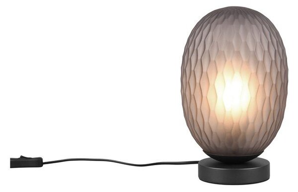 Lampa stołowa w kolorze matowej czerni ze szklanym kloszem (wysokość 28,5 cm) Facette – Trio