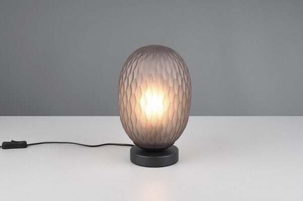 Lampa stołowa w kolorze matowej czerni ze szklanym kloszem (wysokość 28,5 cm) Facette – Trio