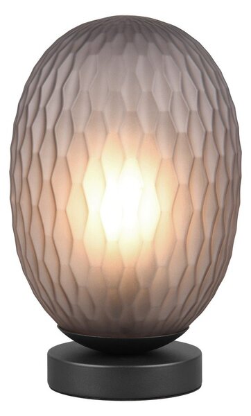 Lampa stołowa w kolorze matowej czerni ze szklanym kloszem (wysokość 28,5 cm) Facette – Trio