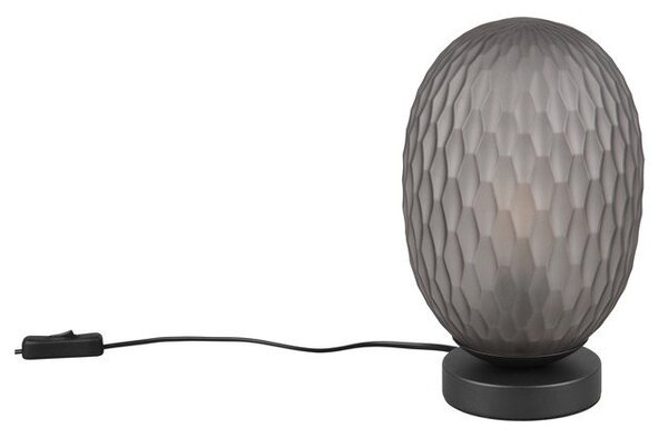 Lampa stołowa w kolorze matowej czerni ze szklanym kloszem (wysokość 28,5 cm) Facette – Trio