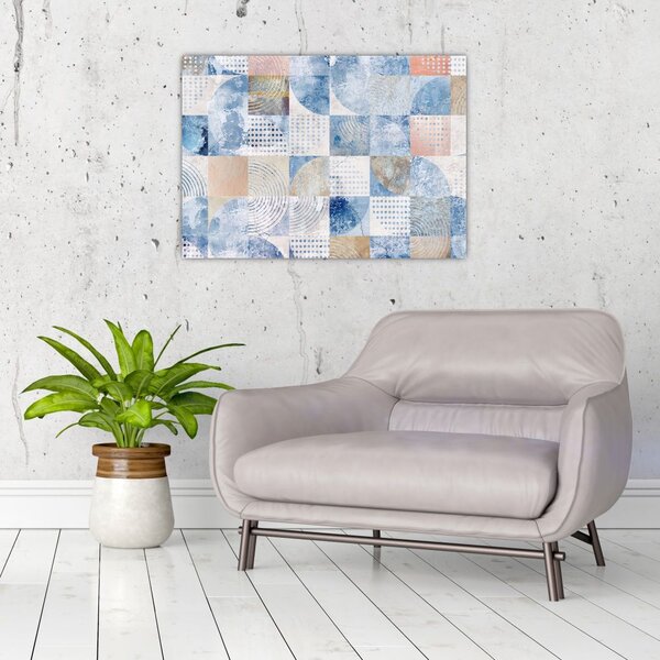 Obraz - Geometryczne kształty na ścianie (70x50 cm)