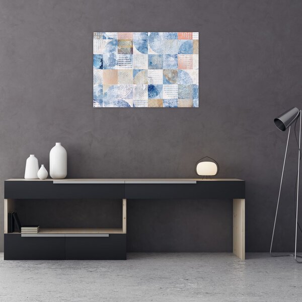 Obraz - Geometryczne kształty na ścianie (70x50 cm)