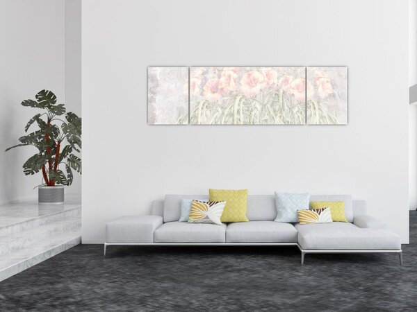 Obraz - Freska lilii (170x50 cm)