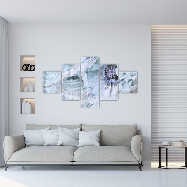 Obraz - Kwiatowy fresk na ceglanej ścianie (125x70 cm)