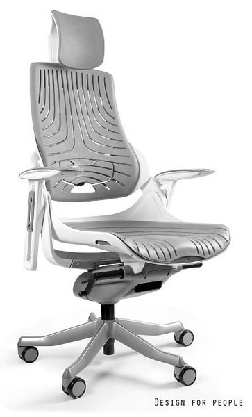 Fotel biurowy WAU biały/szary elastomer