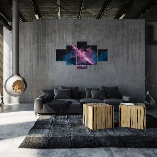 Obraz - Różowo - niebieski dym (125x70 cm)