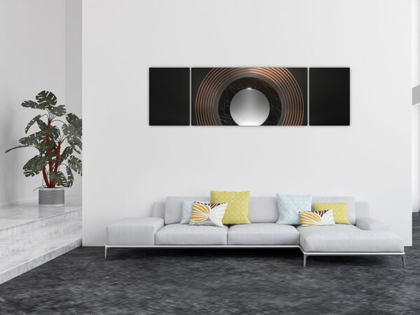 Obraz - Abstrakcja, księżyc nad wodą (170x50 cm)