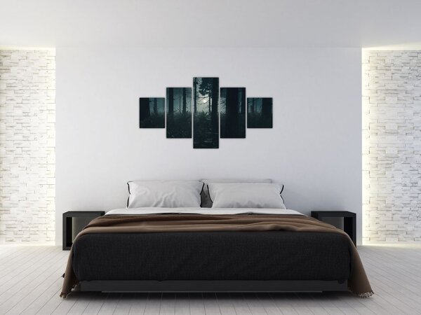 Obraz - Paproć w świetle księżyca (125x70 cm)