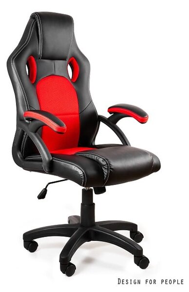 Fotel biurowy gamingowy DYNAMIQ V7 czarny/czerwony