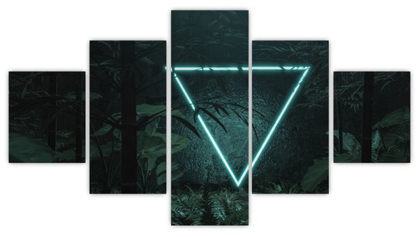 Obraz - Neonowy trójkąt w dżungli (125x70 cm)