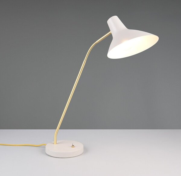 Lampa stołowa z elastyczną konstrukcją w złoto-kremowym kolorze (wysokość 54 cm) Traveller – Trio