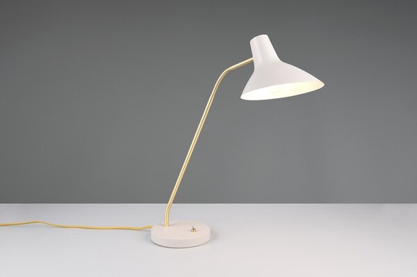 Lampa stołowa z elastyczną konstrukcją w złoto-kremowym kolorze (wysokość 54 cm) Traveller – Trio