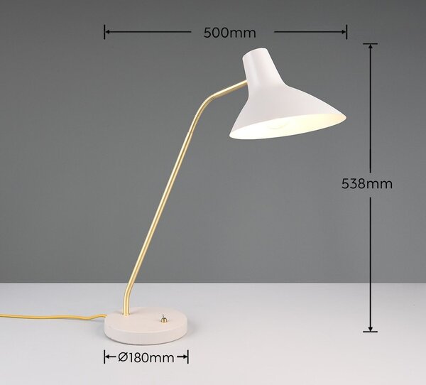 Lampa stołowa z elastyczną konstrukcją w złoto-kremowym kolorze (wysokość 54 cm) Traveller – Trio
