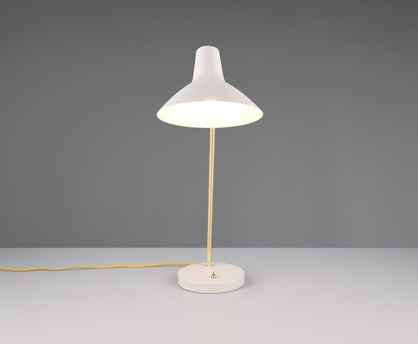 Lampa stołowa z elastyczną konstrukcją w złoto-kremowym kolorze (wysokość 54 cm) Traveller – Trio