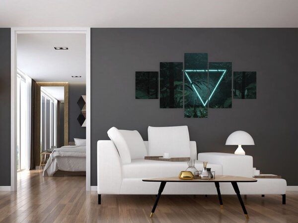 Obraz - Neonowy trójkąt w dżungli (125x70 cm)