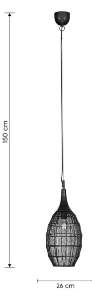 Lampa wisząca w kolorze matowej czerni z metalowym kloszem Soraya – Trio