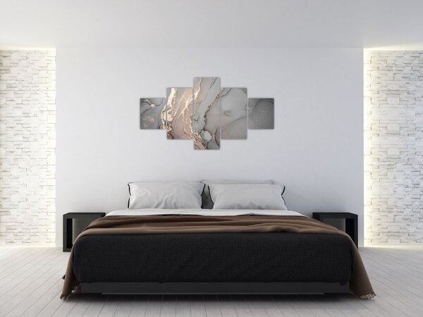 Obraz - Szaro - złoty marmur (125x70 cm)