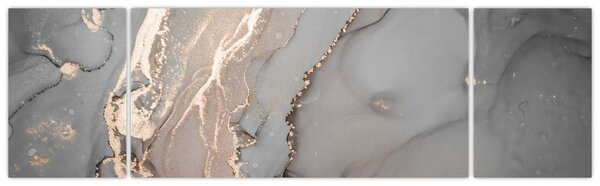 Obraz - Szaro - złoty marmur (170x50 cm)