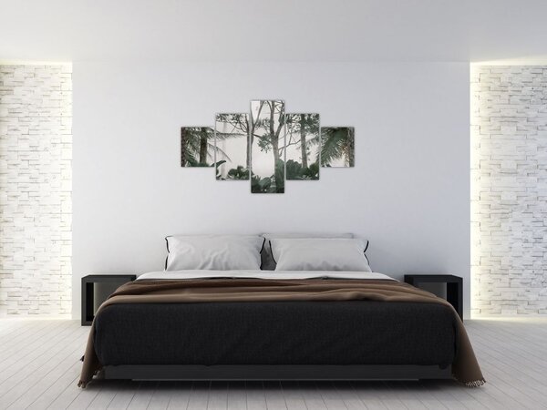 Obraz - dżungla w porannej mgle (125x70 cm)