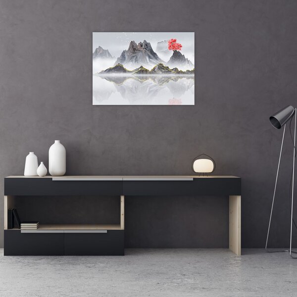 Obraz - Góry we mgle (70x50 cm)