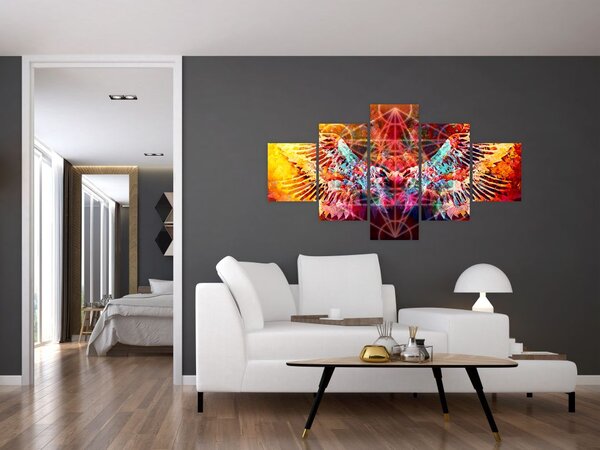 Obraz - Merkaba ze skrzydłami, abstrakcja (125x70 cm)
