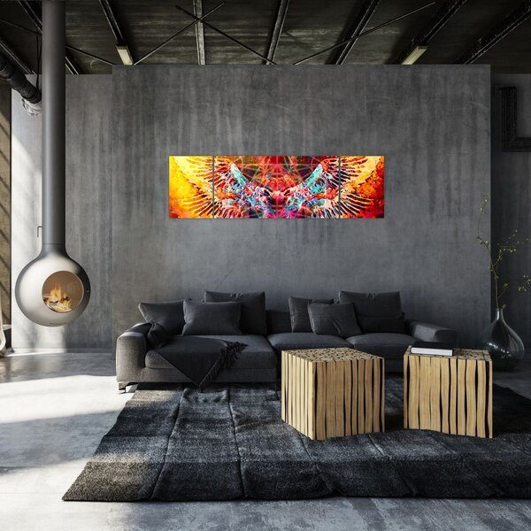 Obraz - Merkaba ze skrzydłami, abstrakcja (170x50 cm)