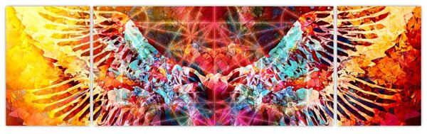 Obraz - Merkaba ze skrzydłami, abstrakcja (170x50 cm)